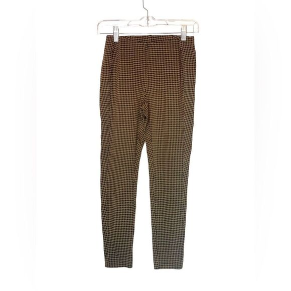 J.Jill Ponte Check Pattern Pull-on Leggings Black/Acorn Ankle Length - Picture 1 of 5